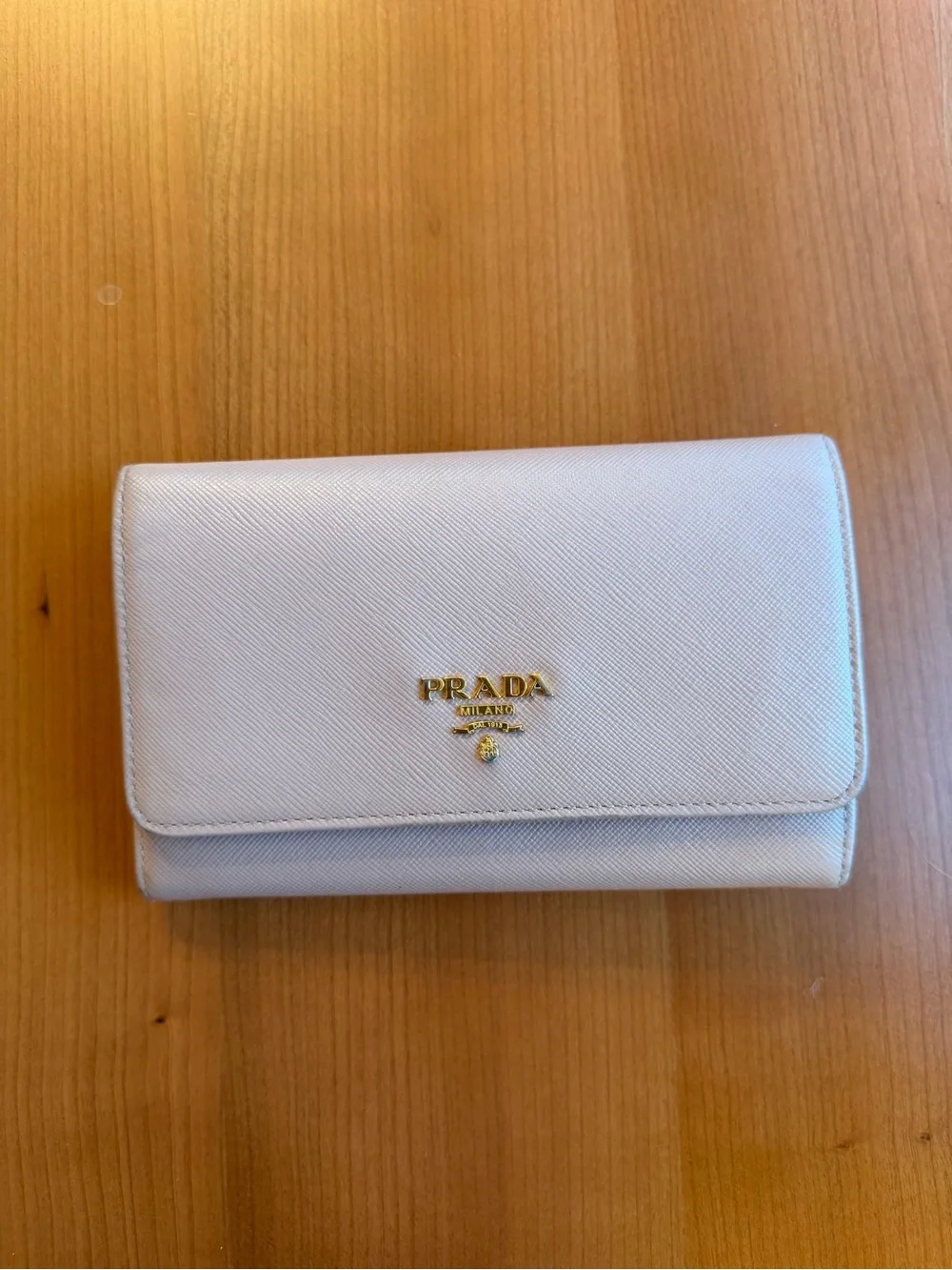 Prada Pale Blush Pink Saffiano Leather Continental Wallet